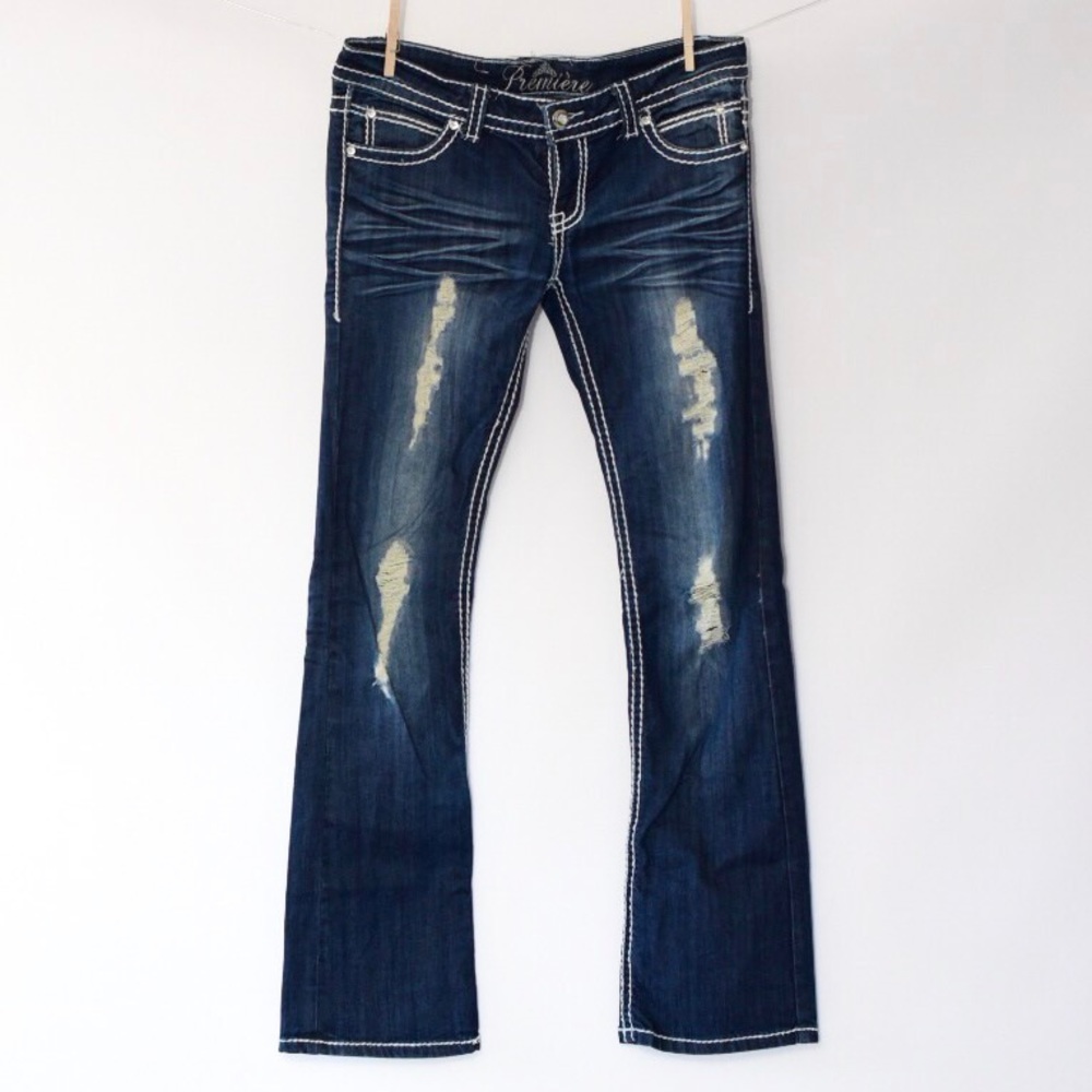 Premiere Rue21 Bootcut Ripped Jeans